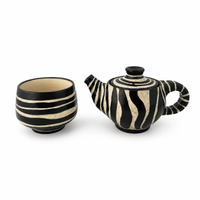 Ceramiczny zestaw do przygotowania herbaty Matcha - Miseczka i Podstawka pod Chasen "Aurora"
