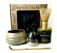 Matcha Tea Set with handmade ceramic accessories in a gift box