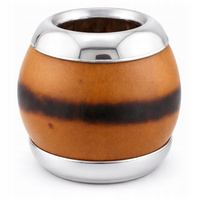 Tykwa do yerba mate Argentina podwójnie okuta - jasny brąz