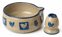 Ceramiczny zestaw do przygotowania herbaty Matcha - Miseczka i Podstawka pod Chasen