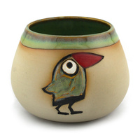 Matero ceramiczne toczone na kole ~350 ml - "Wrona na pustyni"