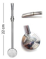 Bombilla Bortonaggio INOX 22 cm z potrójnym, stalowym pierścieniem