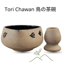 Ceramiczny zestaw do przygotowania herbaty Matcha - Miseczka i Podstawka pod Chasen "Aurora"