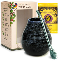 Zestaw Un Poco El Pajaro w pudełku: El Pajaro Guarana 50g + Matero Marmol Blue + Bombilla Liza