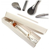 Bombilla to Yerba Mate LAGRIMA CARI 22 cm 100% INOX steel + bombilla brush !