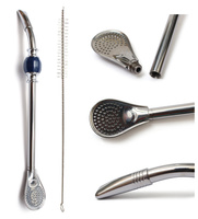 Bombilla LAGRIMA AZUL MARINO ze szczoteczką (granatowy kamień) - dł. 22 cm