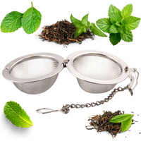 Nierdzewny zaparzacz Kleszcze - okrągłe sitko z długą rączką