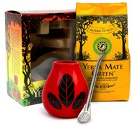 Mate Green Silueta 400g boxed set + Bombilla Liza + Matero Hoja Red