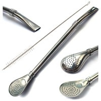 Economy Stainless Steel Bombilla - Short 15,5 cm for any wood matero