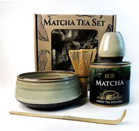 Matcha Tea Set with handmade ceramic accessories in a gift box