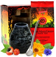 Box Exclusive red+ Yerba Mate Green Mas Energia Guarana 400g + Marmol Blue + Liza smooth