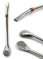 LIZA stainless steel bombilla with Rose Gold ring (length.19 cm), gold ring