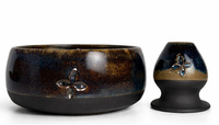 Ceramiczny zestaw do przygotowania herbaty Matcha - Miseczka i Podstawka pod Chasen
