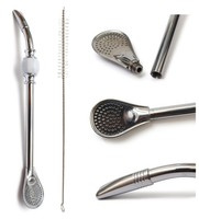 Bombilla do Yerba Mate LAGRIMA BLANCA + szczoteczka