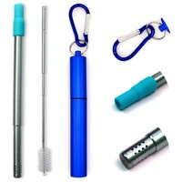 Teleskopowa Bombilla Turismo Blue - Zestaw w metalowym etui + szczoteczka