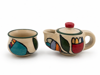 Ceramiczny zestaw do przygotowania herbaty Matcha - Miseczka i Podstawka pod Chasen "Aurora"