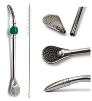 Bombilla do Yerba Mate LAGRIMA Green Nueva + szczoteczka