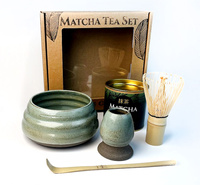 Matcha Tea Set with handmade ceramic accessories in a gift box