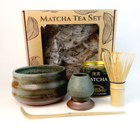Matcha Tea Set with handmade ceramic accessories in a gift box