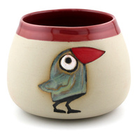 Matero ceramiczne toczone na kole ~350 ml - "Wrona na pustyni"