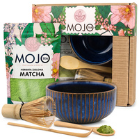 Zestaw akcesoriów do przygotowania herbaty Matcha od Gaucho Cebar - Chasen, Miseczka, bambusowa miarka, podstawka