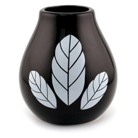 Ceramic Cup Luka Hoja Black 350ml