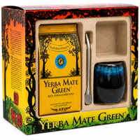 Matero Ceramico LUKA DARK BLUE 350 ml z z logo MATE GREEN