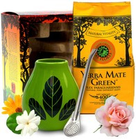 Set EXCLUSIVE Yerba Mate Green Las Flores 400g + Hoja Green + Liza