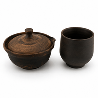 Ceramiczny zestaw do przygotowania herbaty Matcha - Miseczka i Podstawka pod Chasen "Aurora"