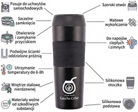 Kubek termiczny do kawy herbaty z zamknięciem Gaucho Cebar 450