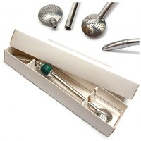 Bombilla to Yerba Mate LAGRIMA CARI 22 cm 100% INOX steel + bombilla brush !