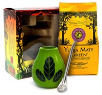 Mate green Potente 400 g boxed set + Bombilla Liza + Hoja green vessel