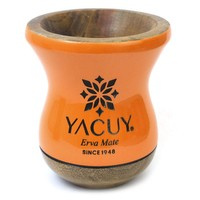 Yerba Mate Vessel Chimarrao Yacuy Cuia De Madeira Imbuia 200-220 ml - orange