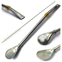 Economy Stainless Steel Bombilla - Short 15,5 cm for any wood matero