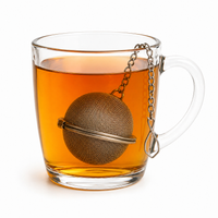 Metalowy zaparzacz do Yerba mate Herbata Zioła - duża kulka na łańcuszku