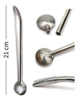 Bombilla 21 cm with 2.8 cm sieve Made from 100 INOX steel. Mate Green Yerba Mate