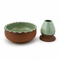 Ceramiczny zestaw do przygotowania herbaty Matcha - Miseczka i Podstawka pod Chasen "Aurora"